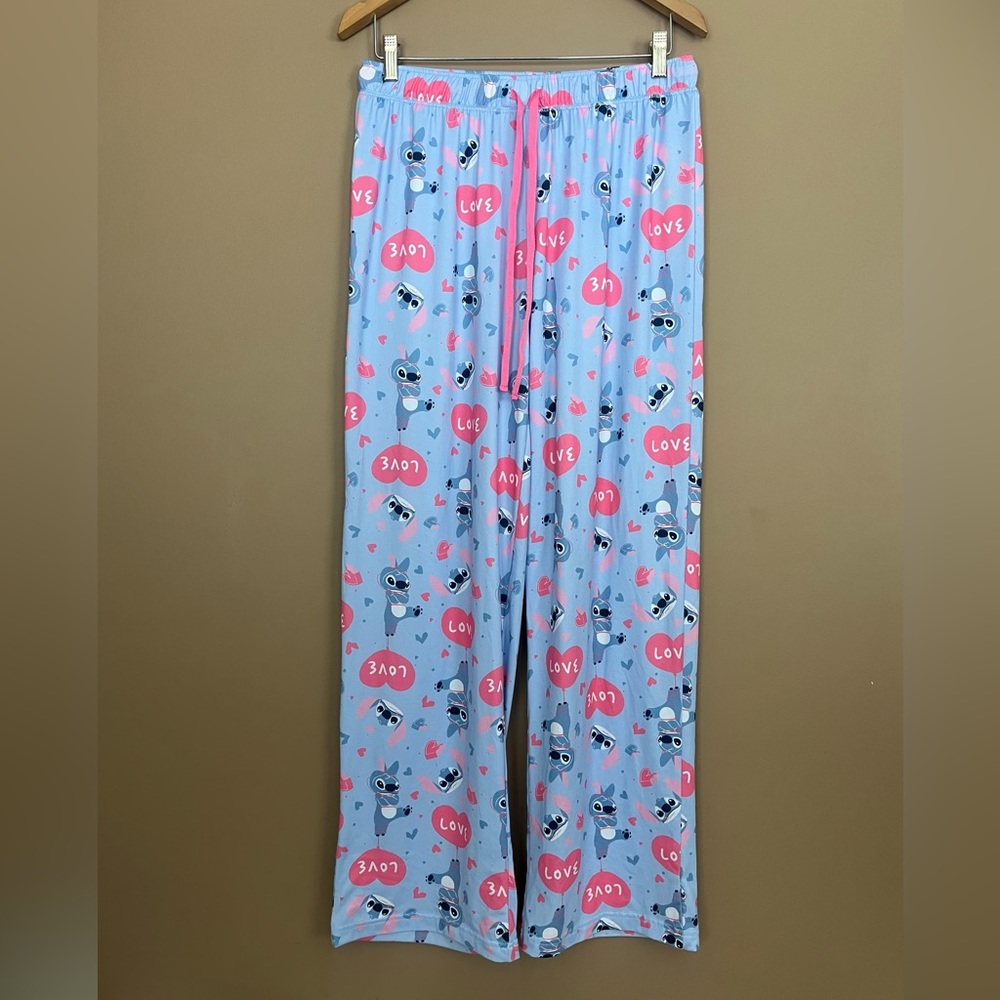 {Disney} Stitch Valentine's Day Love Pajama Pants - Womens Medium - NWT